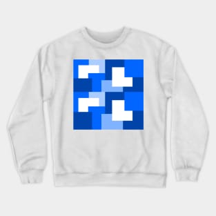 Blue abstract squares tiles pattern Crewneck Sweatshirt